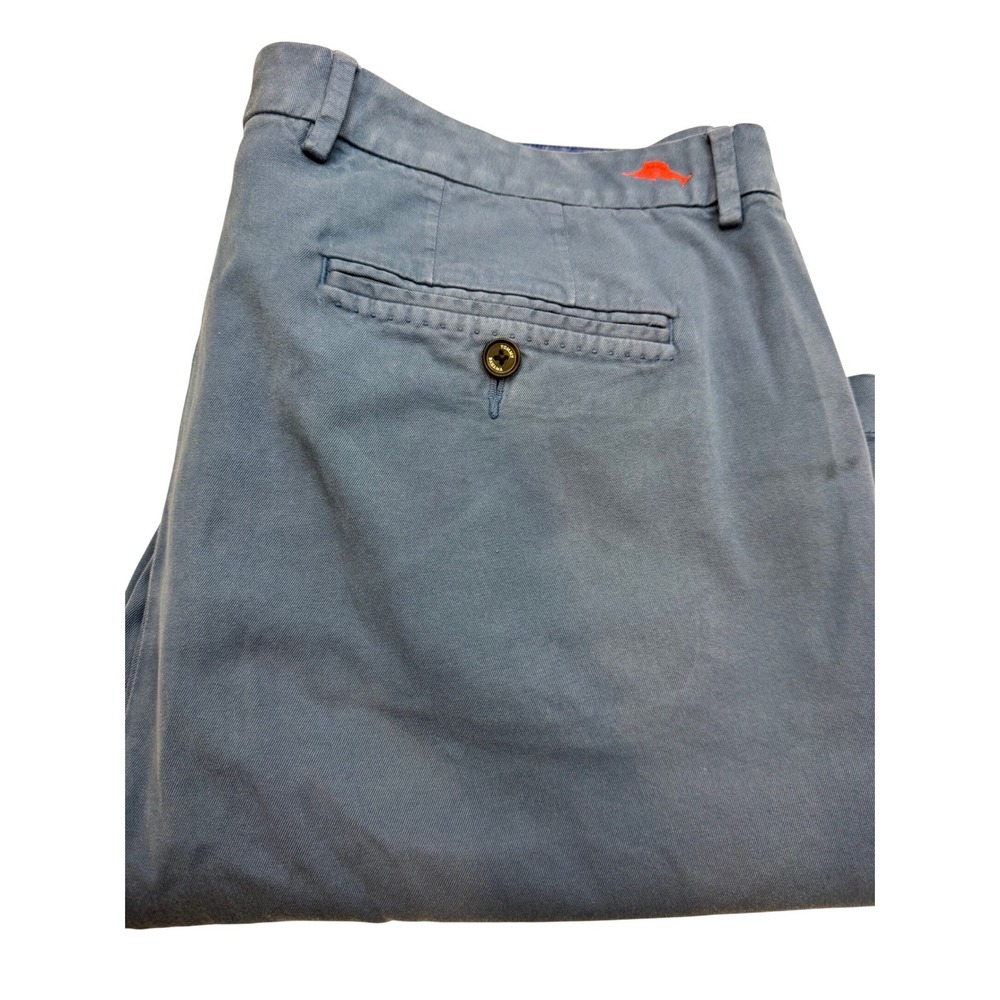 Tommy Bahama Mens Boracay Chino Shorts Blue Pima Cotton Modal Stretch Size 36
